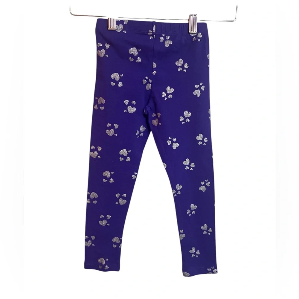 The Children’s Place Kids Purple Heart Print Leggings 5/6